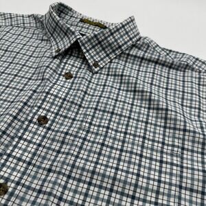 Cabelas XL Tall Mens Plaid Button Up Short Sleeve Wrinkle Free Shirt